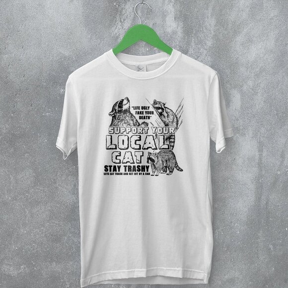 Cat Support Your Local Cats Funny Animal Lover Quote Graphic Humor T-Shirt 170 - Picture 1 of 5